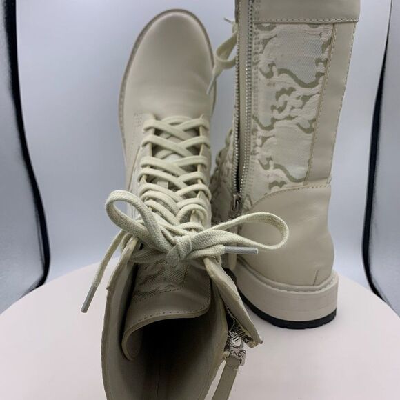 Fendi biker/combat boot, off white, never worn, zipper close, leather, size 4 - Picture 7 of 16